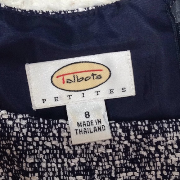 Talbots navy/silver sleeveless dress - Picture 4 of 7